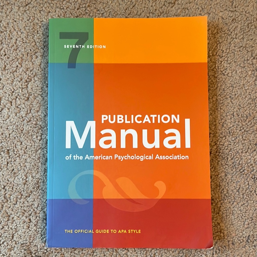 Publication Manual of the APA, 7th edition